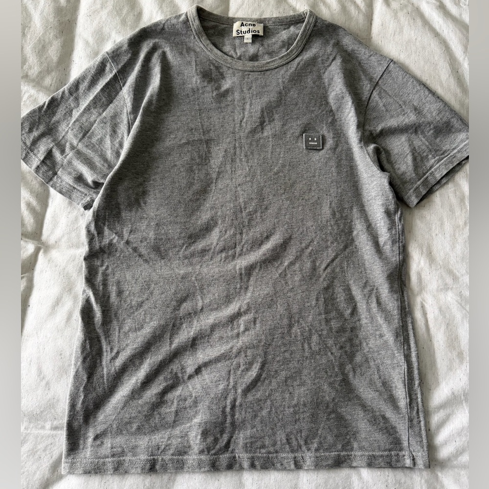Acne Men's Grey Crew Neck T-Shirt